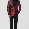 Peak Lapel Red 2 Pieces One Button Men's Prom Suits