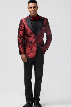 Peak Lapel Red 2 Pieces One Button Men's Prom Suits