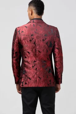 Peak Lapel Red 2 Pieces One Button Men's Prom Suits