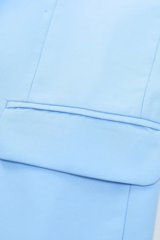 Peak Lapel Single Breasted Sky Blue Men's Prom Suits
