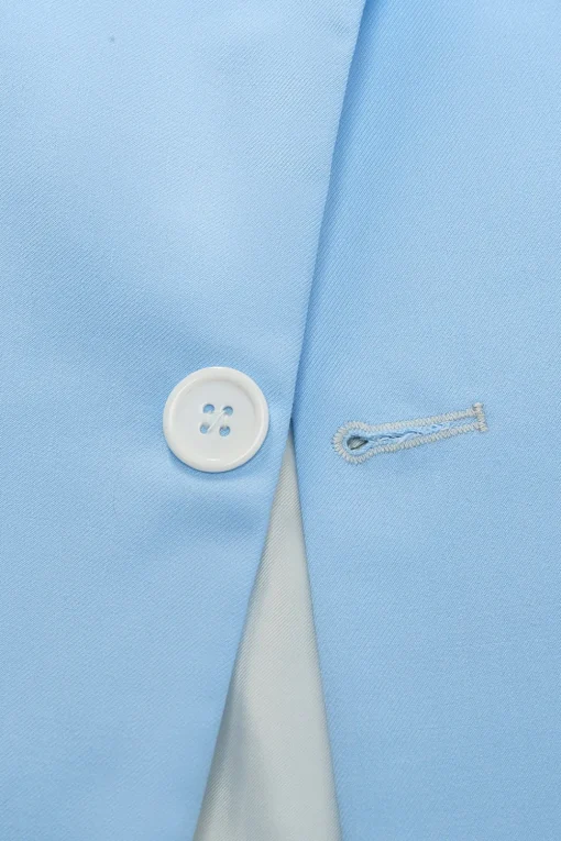Peak Lapel Single Breasted Sky Blue Men's Prom Suits