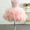 Pink Embroidery Tulle Flower Girl Dress