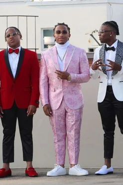 Pink Peak Lapel 2 Piece Men's Prom Suits