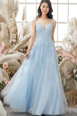 Princess Yellow Spaghetti Straps Prom Dress