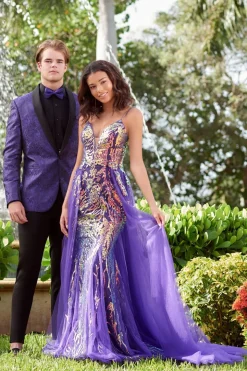 Purple Shawl Lapel One Button 2-Piece Prom Suits For Men