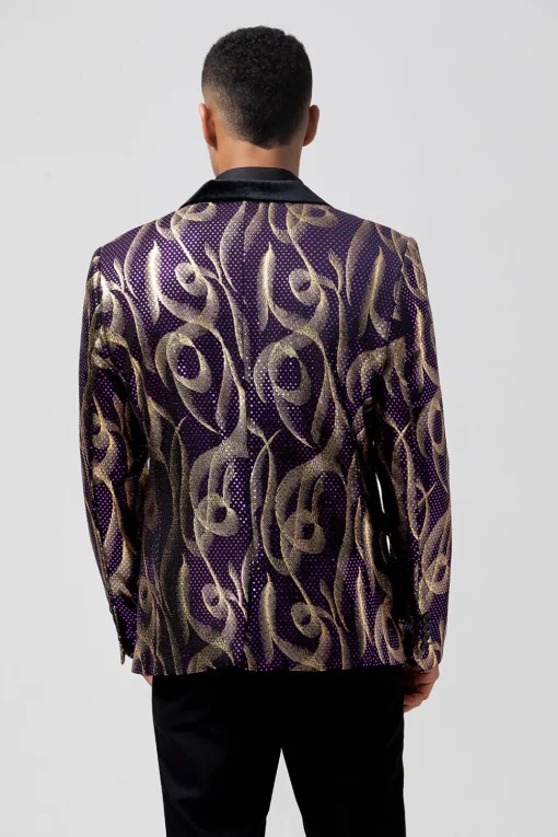 Purple Shawl Lapel Single Breasted Men's Prom Blazer