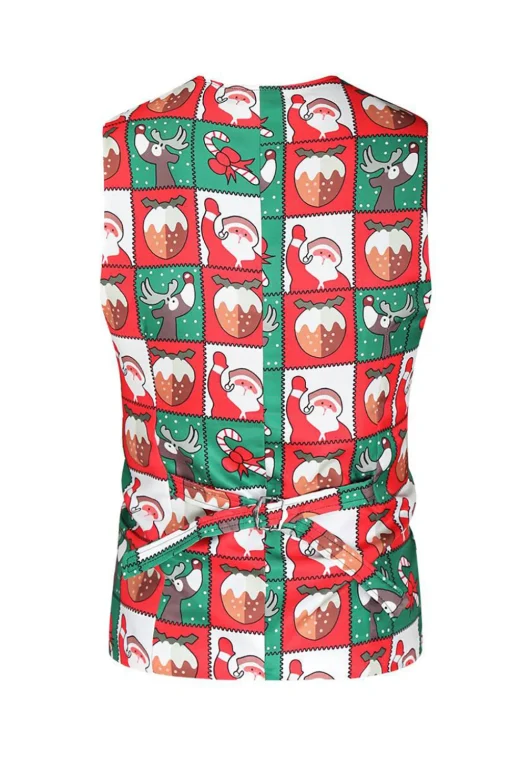 Red and Green 3 Piece Christmas Party Men's Suits