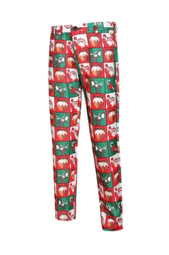 Red and Green 3 Piece Christmas Party Men's Suits