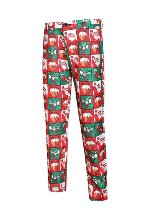 Red and Green 3 Piece Christmas Party Men's Suits