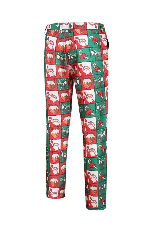Red and Green 3 Piece Christmas Party Men's Suits