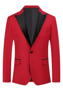 Red Peak Lapel One Button 2 Piece Men's Prom Suits