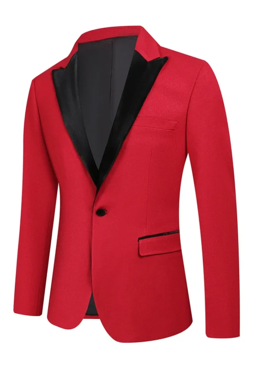 Red Peak Lapel One Button 2 Piece Men's Prom Suits