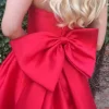 Red Strapless Big Bow Knot Long Prom Dress
