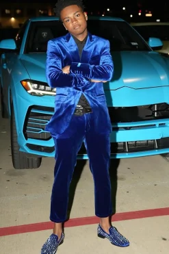 Royal Blue Peak Lapel 2 Piece Men's Prom Suits