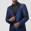 Royal Blue Peak Lapel Men's Blazer