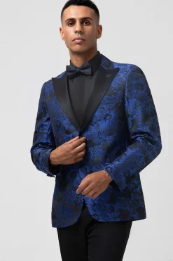 Royal Blue Peak Lapel Men's Blazer