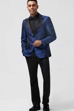 Royal Blue Peak Lapel Men's Blazer