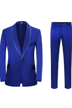 Royal Blue 3-Piece Shawl Lapel One Button Prom Suits