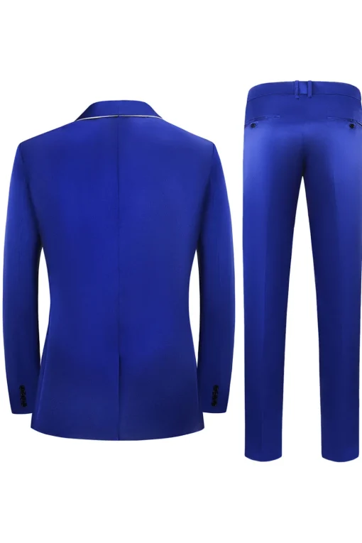 Royal Blue 3-Piece Shawl Lapel One Button Prom Suits