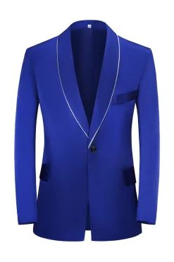 Royal Blue 3-Piece Shawl Lapel One Button Prom Suits