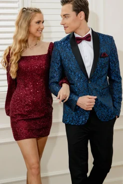 Royal Blue Shawl Lapel 2 Piece Slim fit Men's Suit