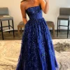 Royal Blue Sparkly Long Prom Dress with Pockets