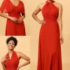 Rust Red Convertible Chiffon Bridesmaid Dress