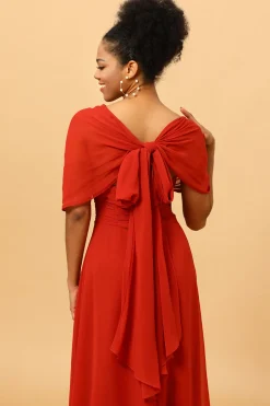 Rust Red Convertible Chiffon Bridesmaid Dress