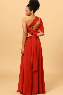 Rust Red Convertible Chiffon Bridesmaid Dress