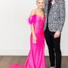 Shawl Lapel Black White Jacquard One Button 2 Piece Prom Suits