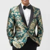 Shawl Lapel One Button Dark Green Men's Blazer