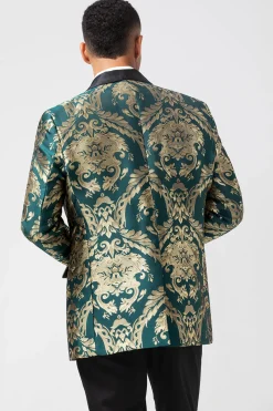 Shawl Lapel One Button Dark Green Men's Blazer