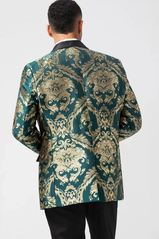 Shawl Lapel One Button Dark Green Men's Blazer