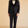Shawl Lapel One Button Navy Wedding Suits For Men