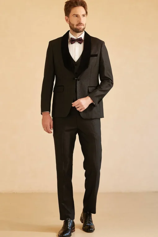 Shawl Lapel One Button Navy Wedding Suits For Men