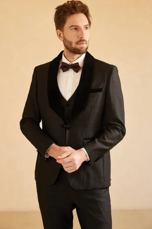 Shawl Lapel One Button Navy Wedding Suits For Men