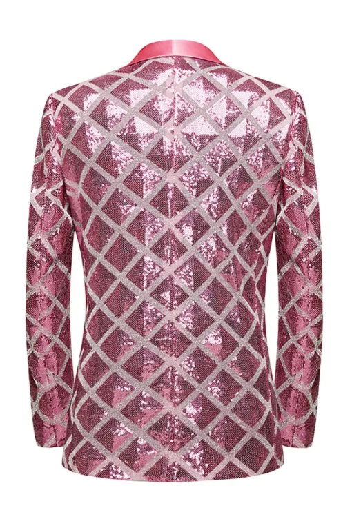 Shawl Lapel One Button Red Sequins Men's Prom Blazer