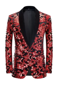 Shawl Lapel One Button Royal Blue Sequins Men's 2 Pieces Suits