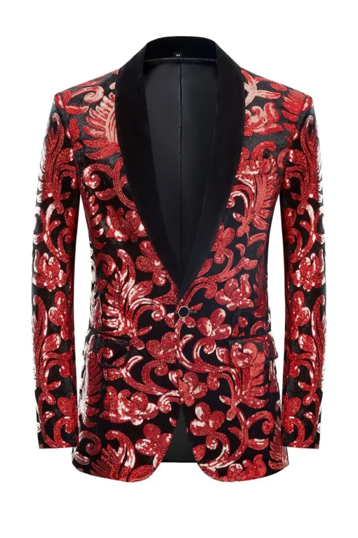 Shawl Lapel One Button Royal Blue Sequins Men's 2 Pieces Suits