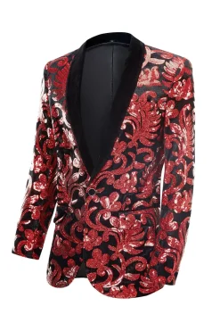 Shawl Lapel One Button Royal Blue Sequins Men's 2 Pieces Suits