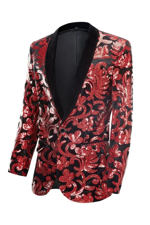 Shawl Lapel One Button Royal Blue Sequins Men's 2 Pieces Suits