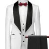 Shawl Lapel White Three-Piece Men's Suits