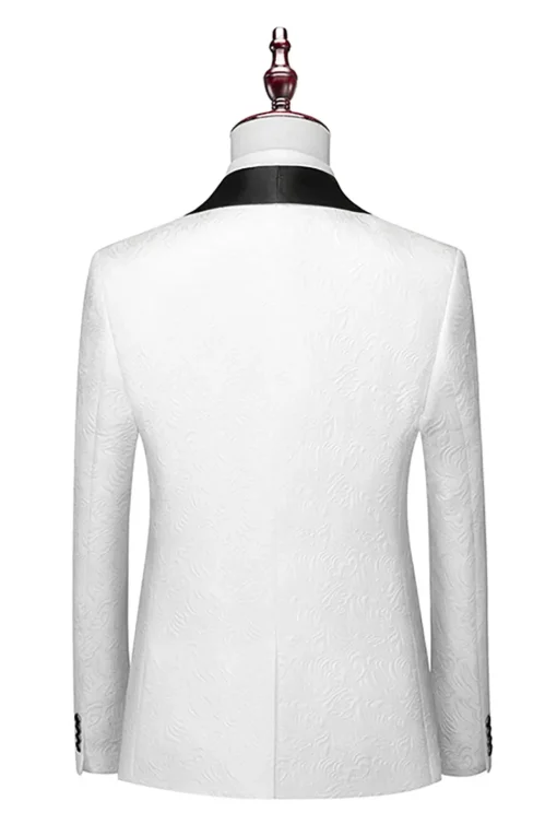 Shawl Lapel White Three-Piece Men's Suits