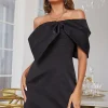 Sheath One Shoulder Black Holiday Party Dress