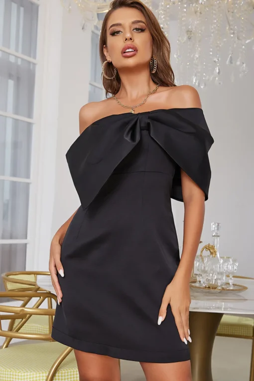 Sheath One Shoulder Black Holiday Party Dress