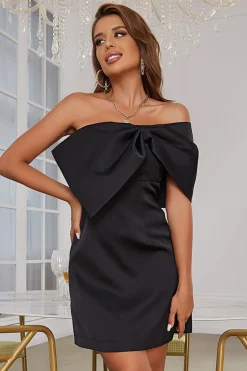 Sheath One Shoulder Black Holiday Party Dress