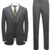 Silm Fit Notched Lapel Two Buttons Grey Men's Prom Suits