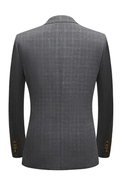 Silm Fit Notched Lapel Two Buttons Grey Men's Prom Suits