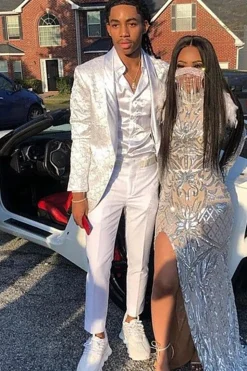 Silm Fit Shawl Lapel White Men's Prom Blazer