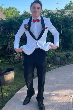 Silm Fit Shawl Lapel White Prom Suits for Men